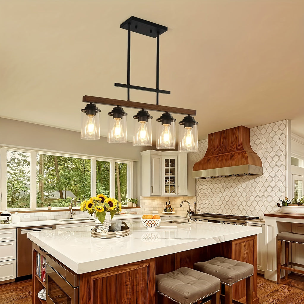 Ridgewood Rustic Barrel Chandelier – Semi-Flush Mount”