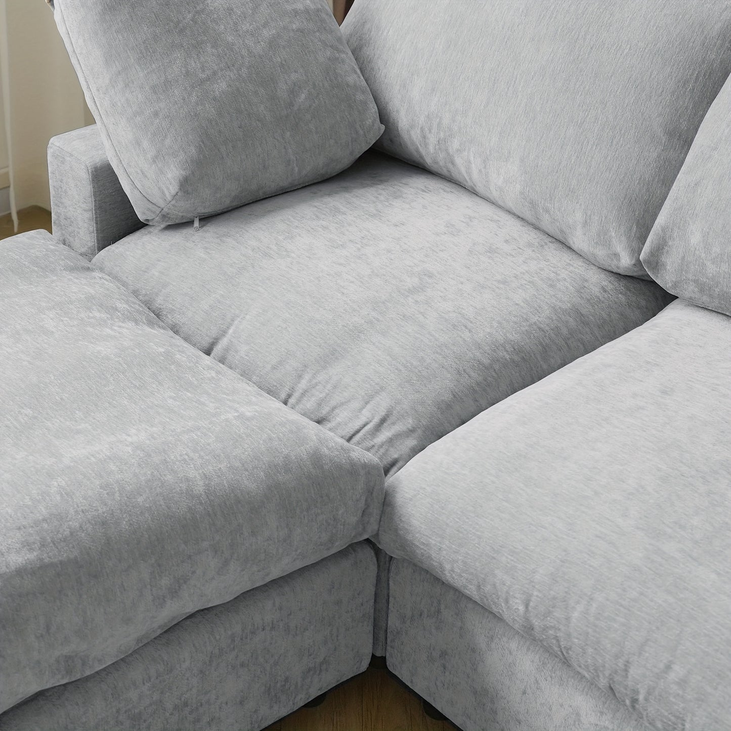 Montclair 134” Modular Lounge Sofa | Oversized L-Shape with Ottoman