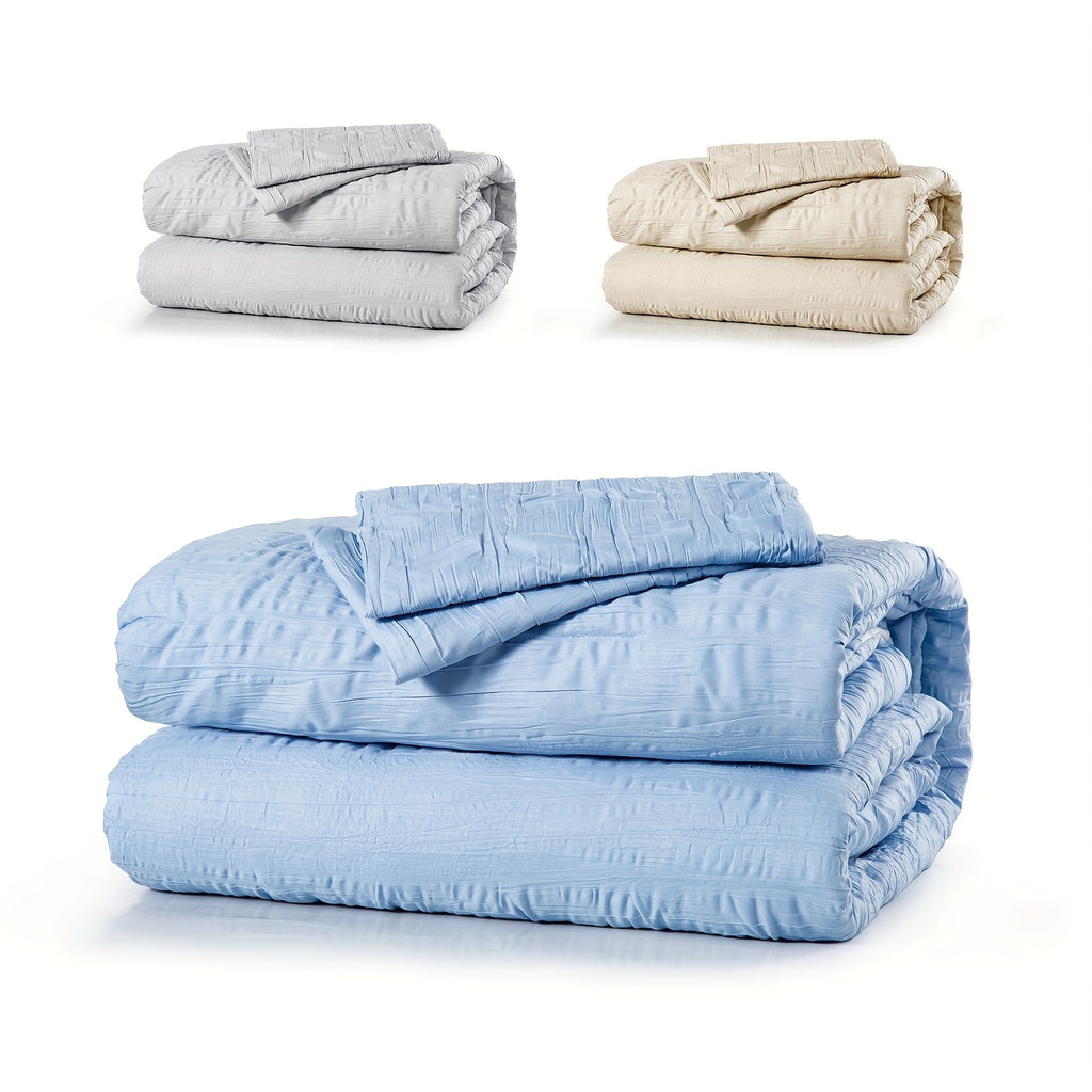 ClevaHome Embossed Comforter Set – Lightweight 2/3-Piece Bedding Set for All Seasons, Ultra-Soft Brushed Polyester Quilt – Machine Washable,