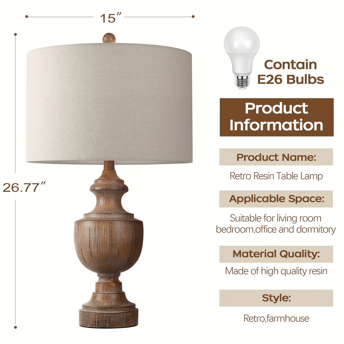 Hawthorne 26.8” Traditional Table Lamp
