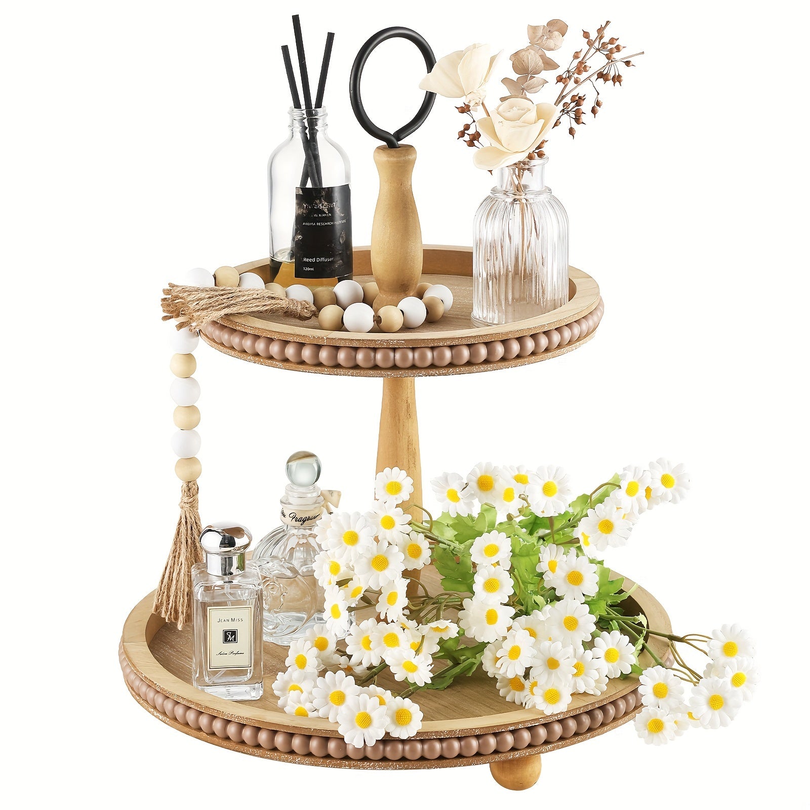 Farmhouse Wooden 2 Tiered Tray