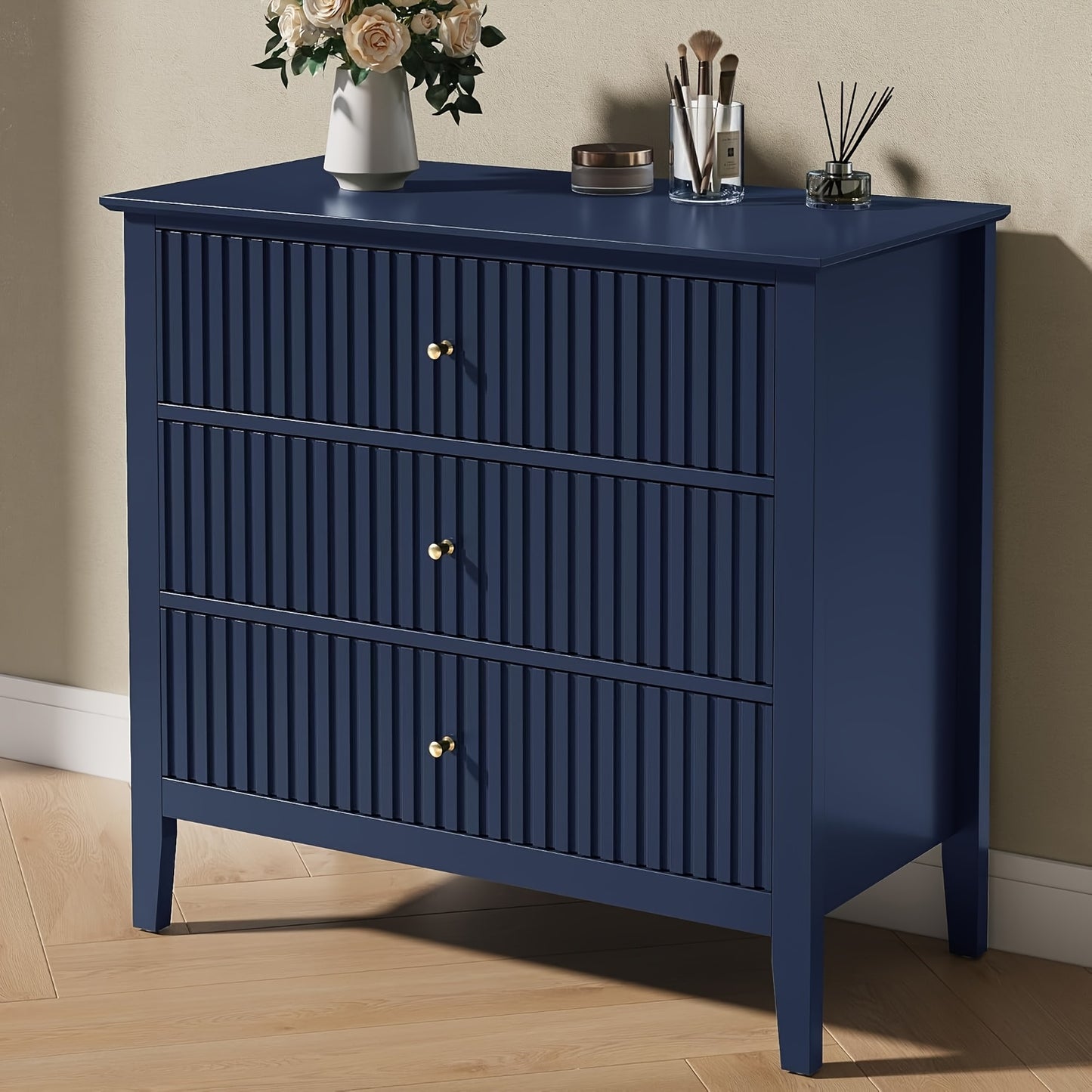 30″ Fluted Nightstand Collection — Sleek Storage Chests in Multiple Finishes