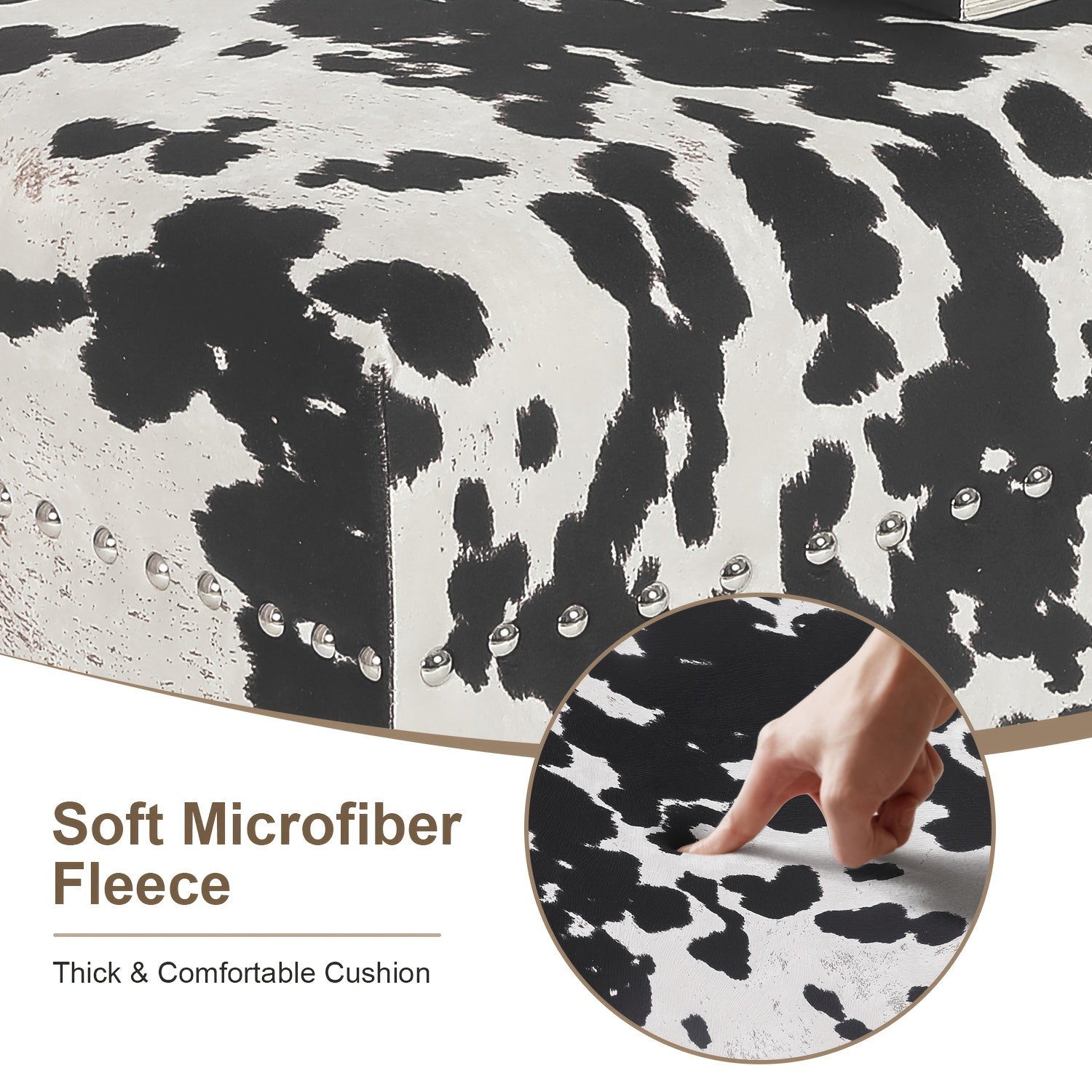 Cow Hide decorative accent bench