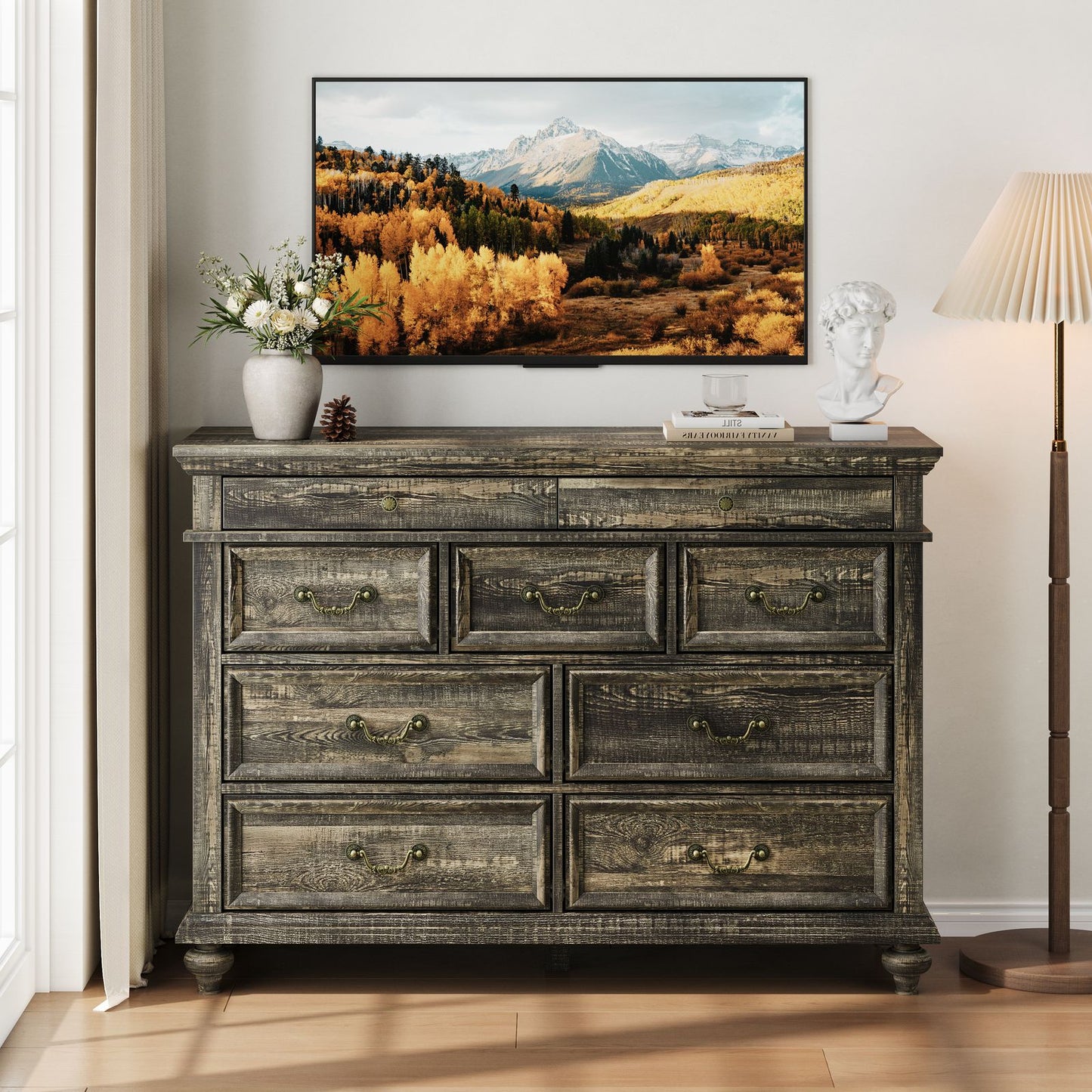 Hawthorne Ridge Nine-Drawer Chest

Spacious Storage Dresser Cabinet with Metal Handles