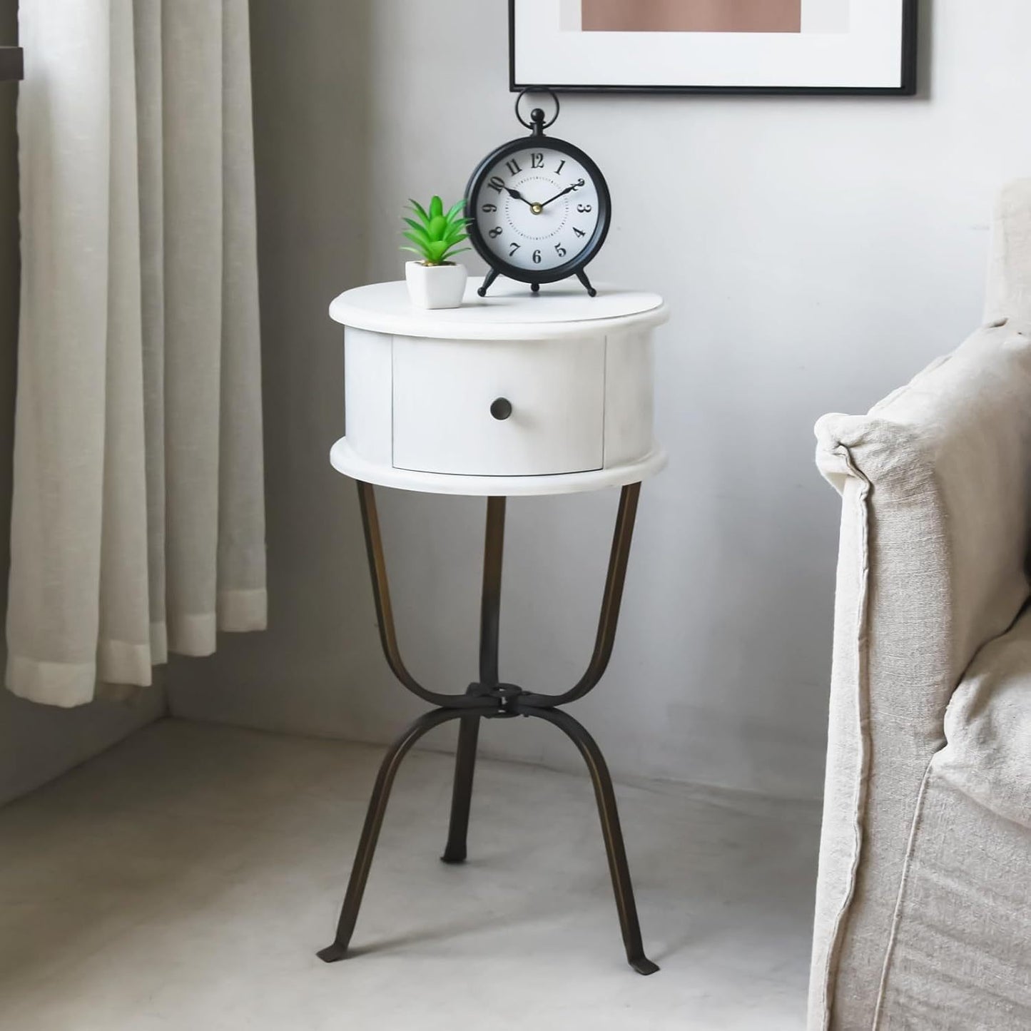 Round Wooden Accent Table