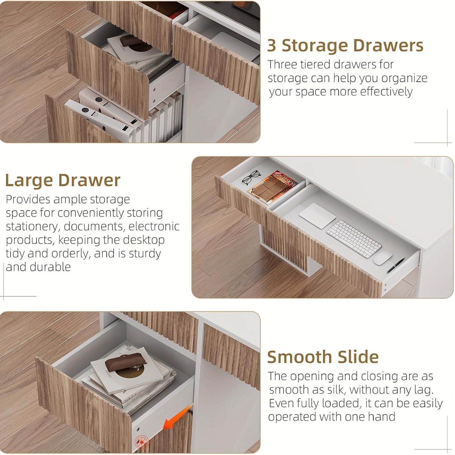 Chic Woods Home Collection — The Mercer 48” Storage Desk - solid wood furniture by Chic Woods