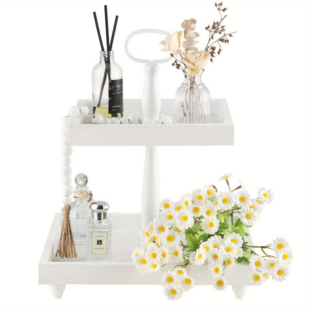 Farmhouse Wooden 2 Tiered Tray