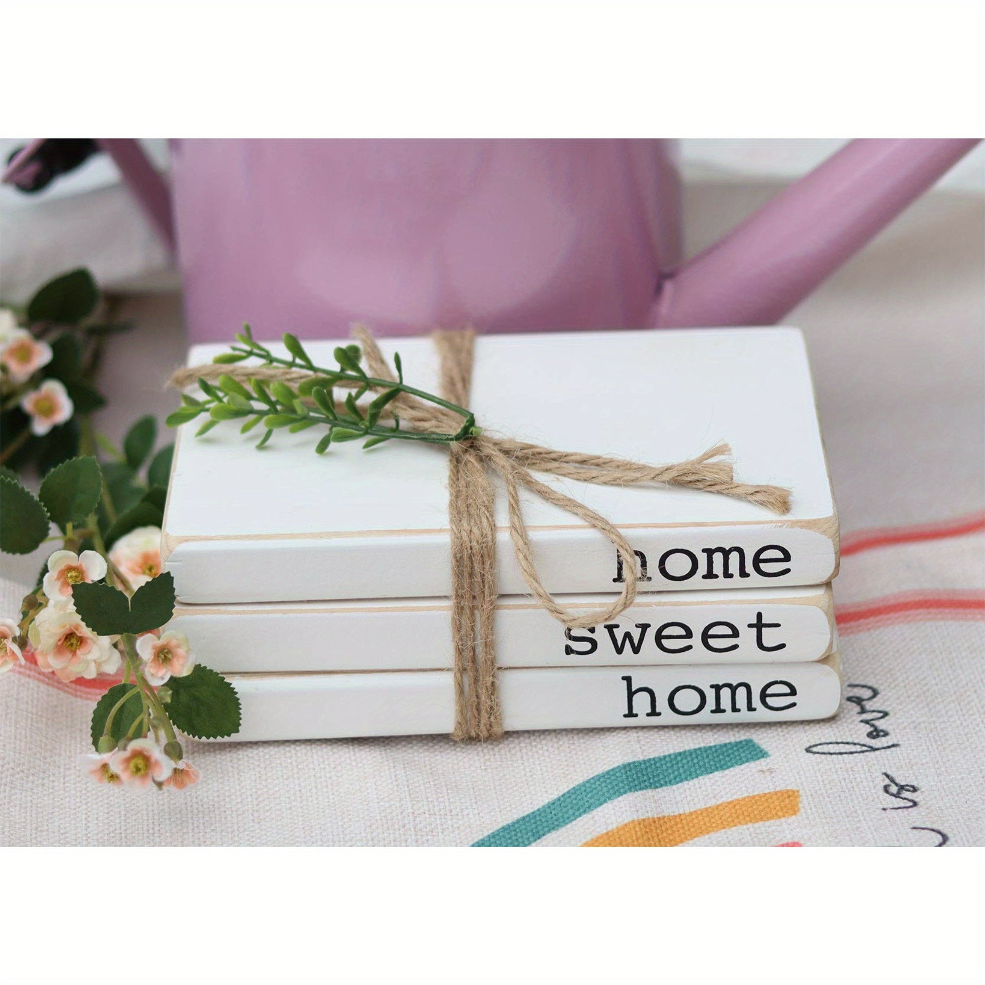 Home Sweet Home Wooden Book Stack – Farmhouse Charm”