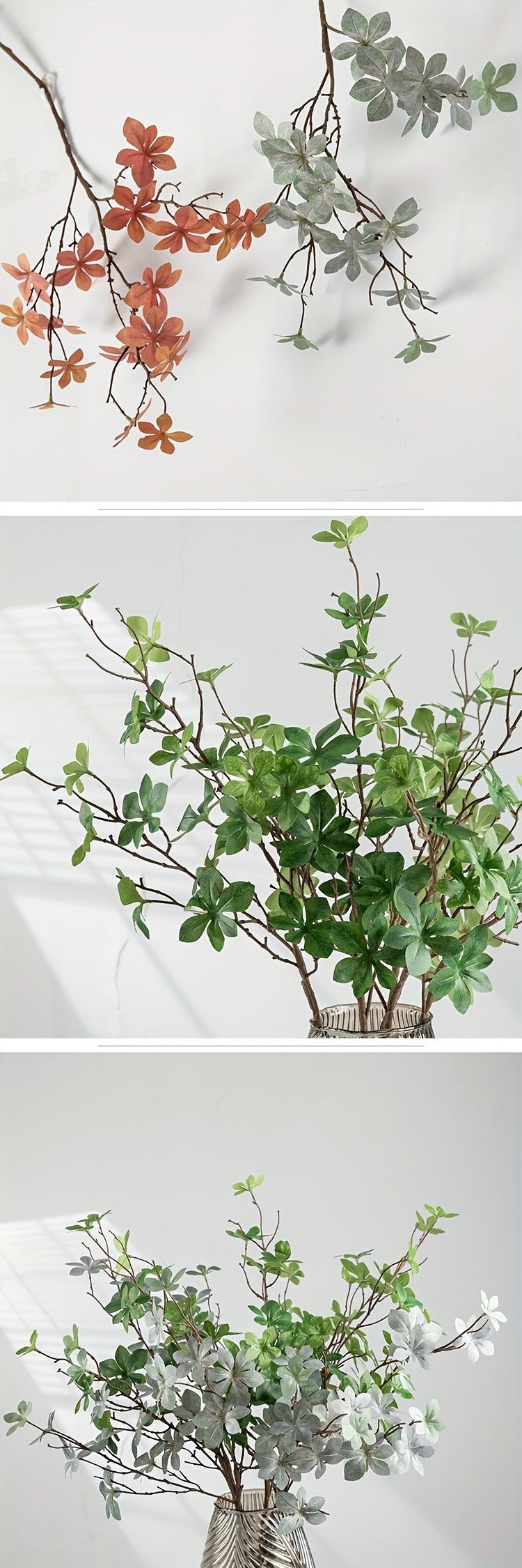 Artificial Flowers Bouquet set of 3 branches