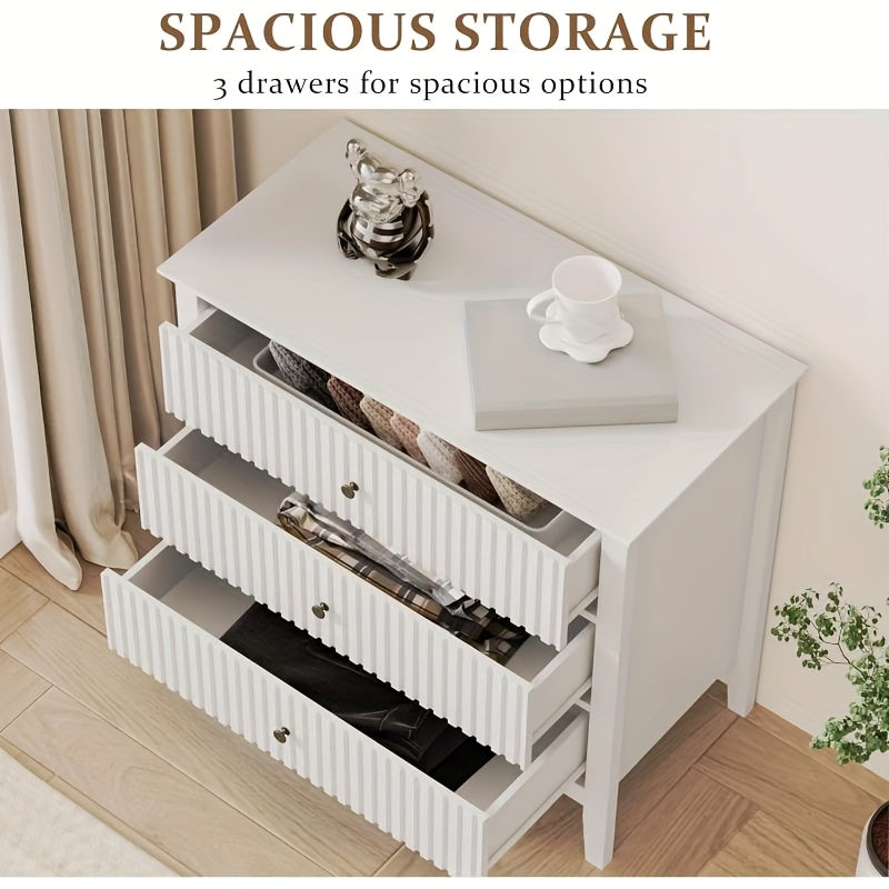 30″ Fluted Nightstand Collection — Sleek Storage Chests in Multiple Finishes