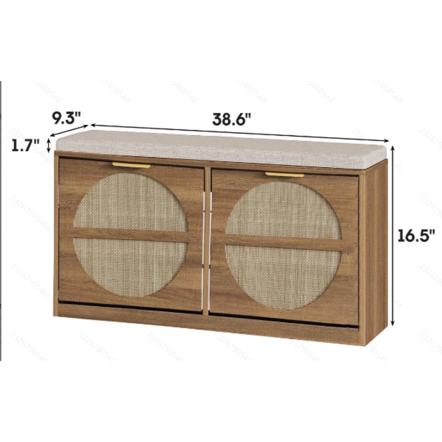 Porter Rattan Entryway Hall Tree | Shoe Storage, Bench & Hooks