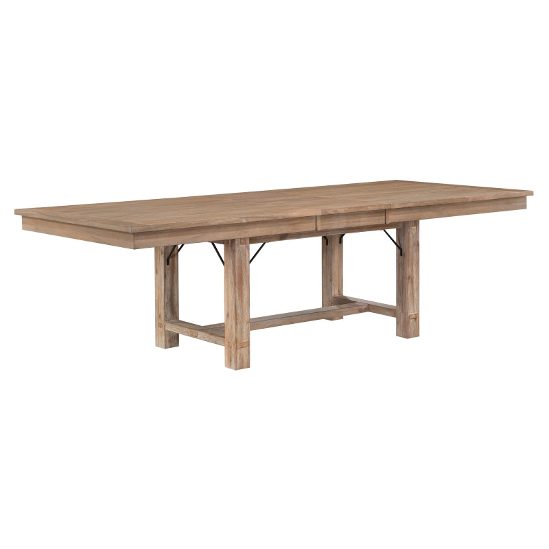 9pcs Expandable Dining Table and Chair Set with Self-Storing Leaf Table & Retro Beige Suitable for Small Spaces, Space-Saving Modern Furniture, Table for Apartments,, Gatherings