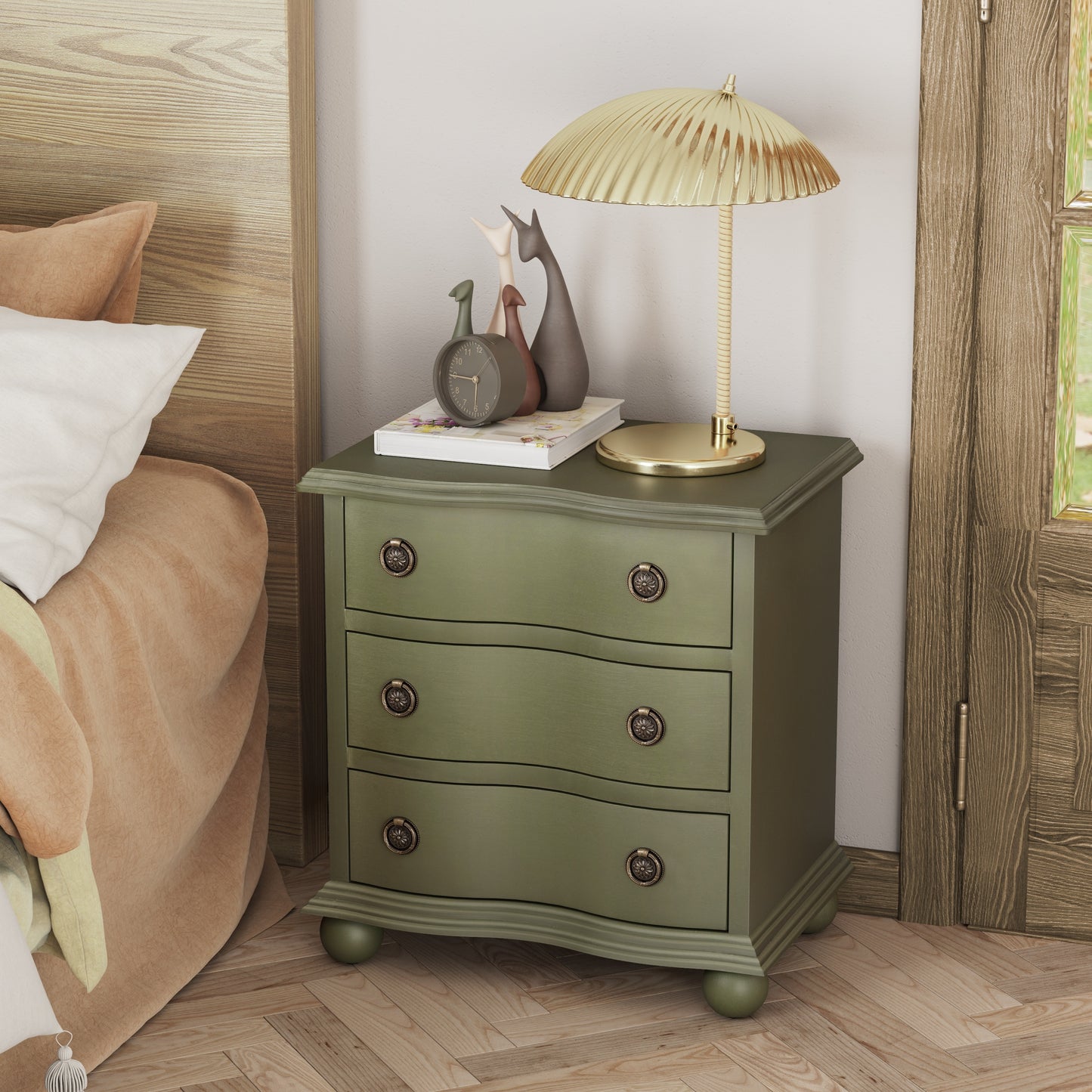 Harrington Farmhouse 3-Drawer Nightstand