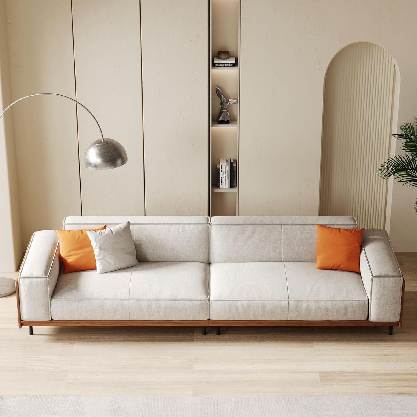 Marcell 111-Inch Extra Wide Fabric Sofa | Solid Wood Frame