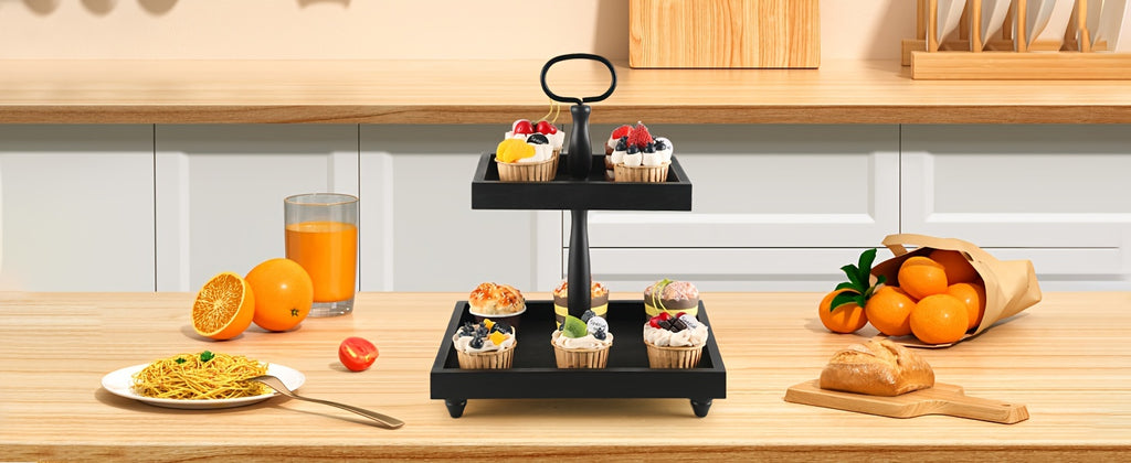 Farmhouse Wooden 2 Tiered Tray