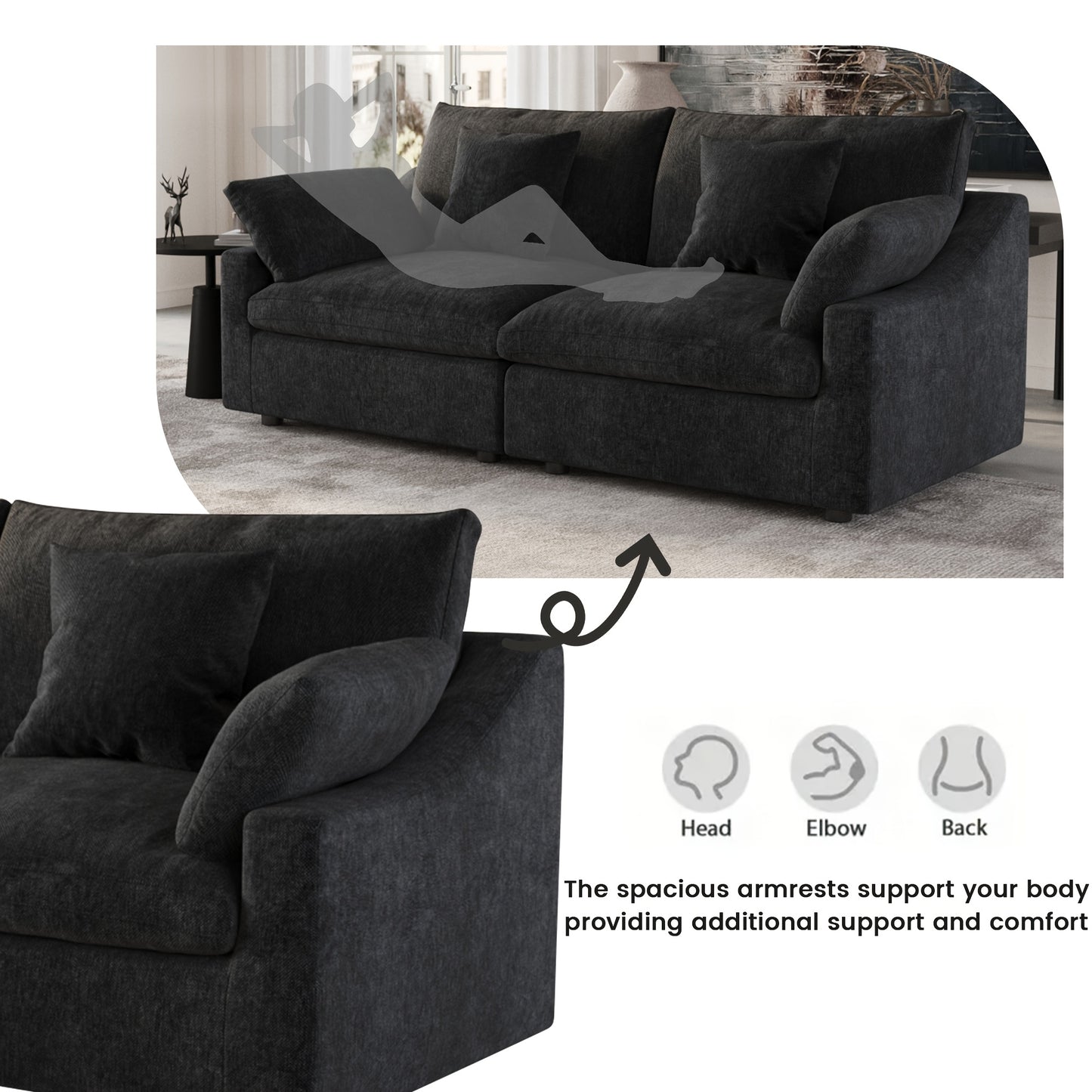 Chic Woods Home Collection — The Fairmount Modular Cloud Sectional - solid wood furniture by Chic Woods