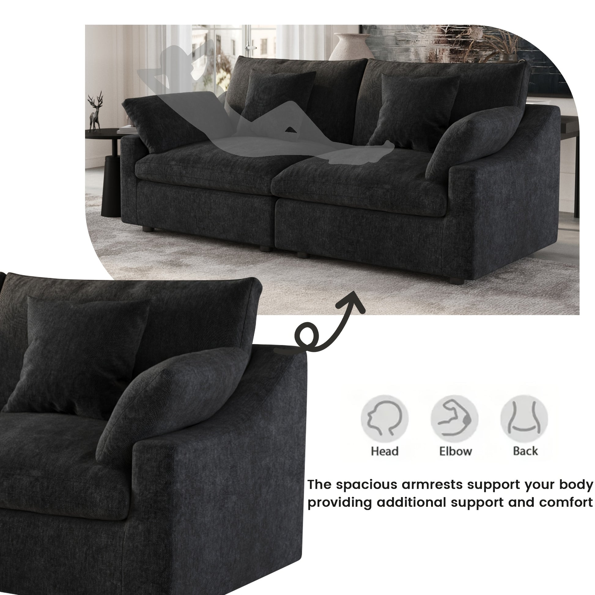 Chic Woods Home Collection — The Fairmount Modular Cloud Sectional - solid wood furniture by Chic Woods