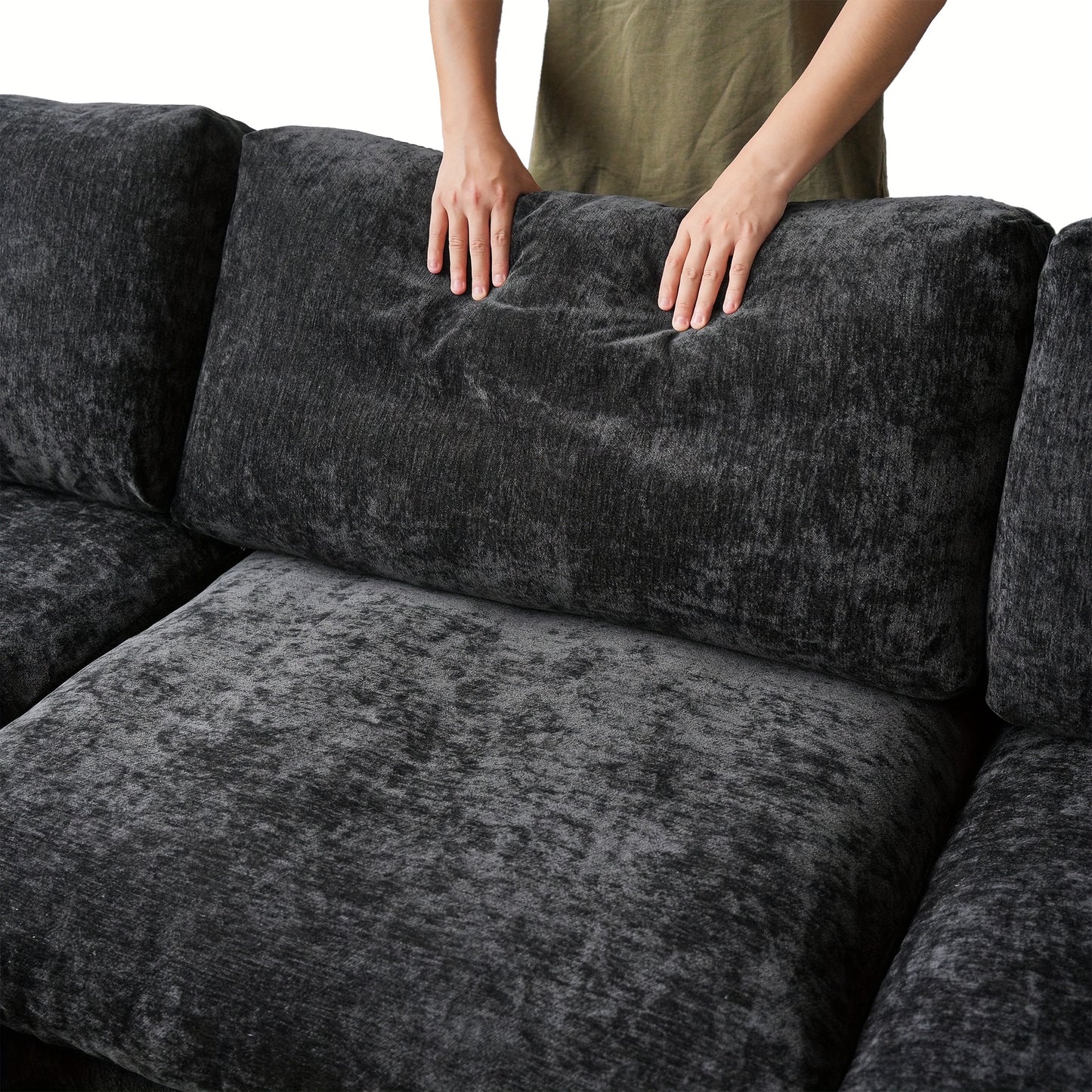 Montclair 134” Modular Lounge Sofa | Oversized L-Shape with Ottoman