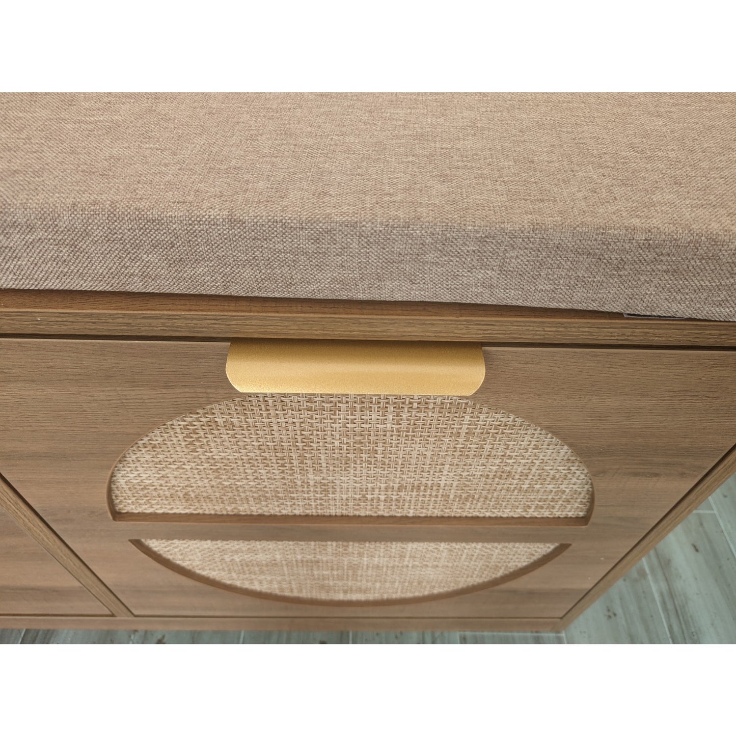 Porter Rattan Entryway Hall Tree | Shoe Storage, Bench & Hooks