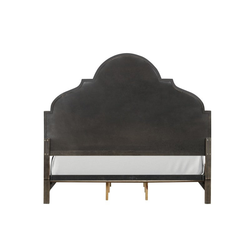 Oakridge Rustic Oak King Bed | Solid Wood Upholstered Frame
