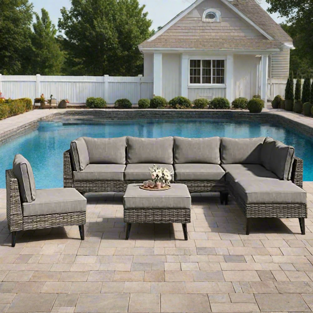 8- Piece Modern Outdoor Sectional Patio Furniture Set