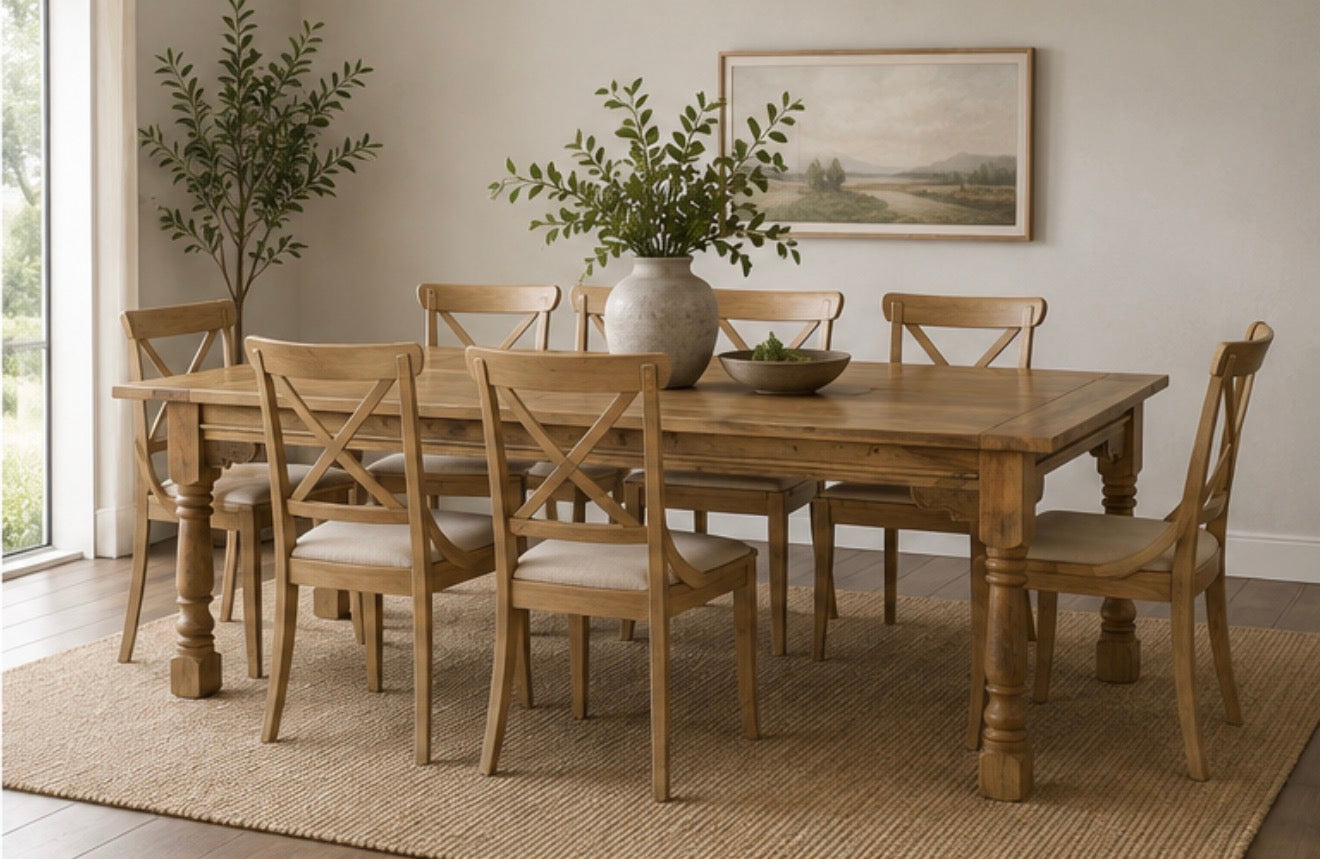 Harveststead™ Extendable Solid Mango Wood Dining Table | 100% Solid Wood | Seats 6–10