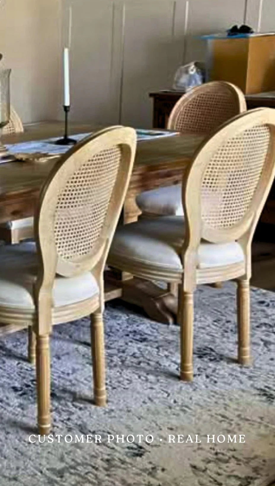 Rattan Back Dining Chairs – Solid Wood & Natural Cane (Sets of 2, 4, 6 & More) - solid wood furniture by Chic Woods