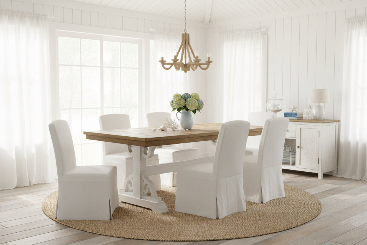 Francesca Two -Toned Trestle Dining Table