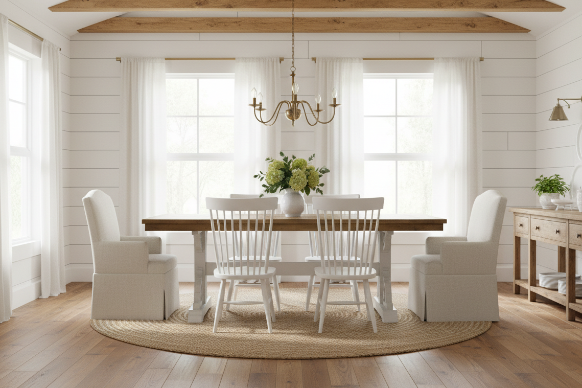 Francesca Two -Toned Trestle Dining Table