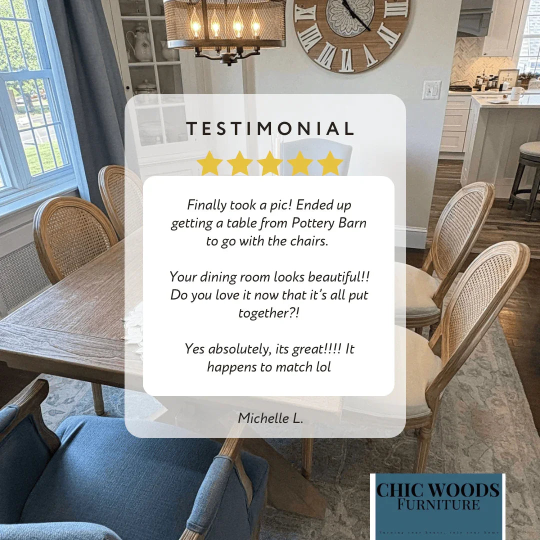 Rattan Back Dining Chairs – Solid Wood & Natural Cane (Sets of 2, 4, 6 & More) - solid wood furniture by Chic Woods