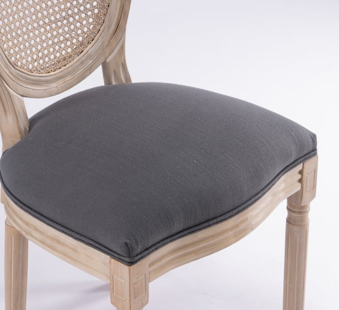 Rattan back dining chairs