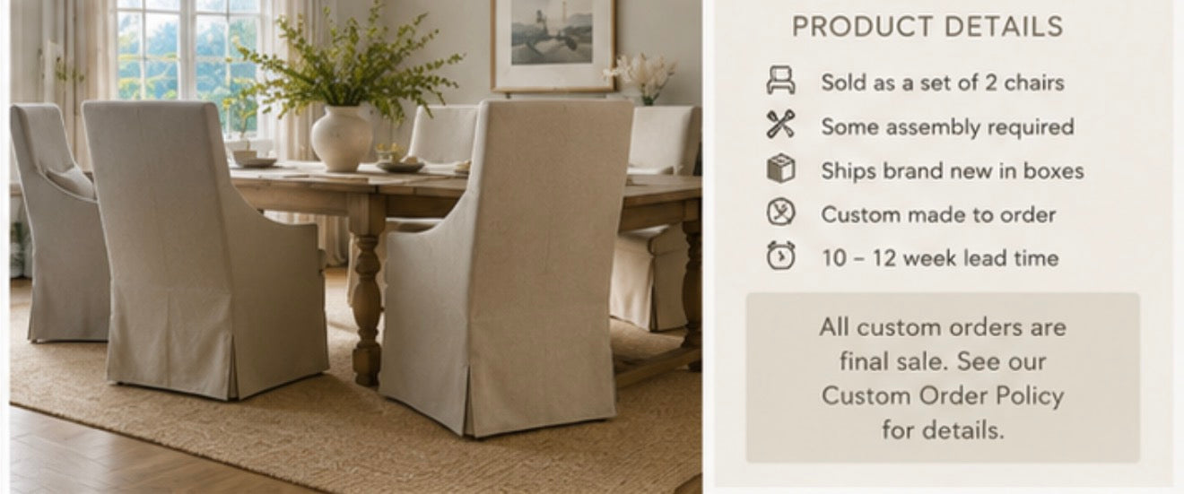 Magnolia Slipcovered Dining Arm Chair (Set of 2) | Custom Order