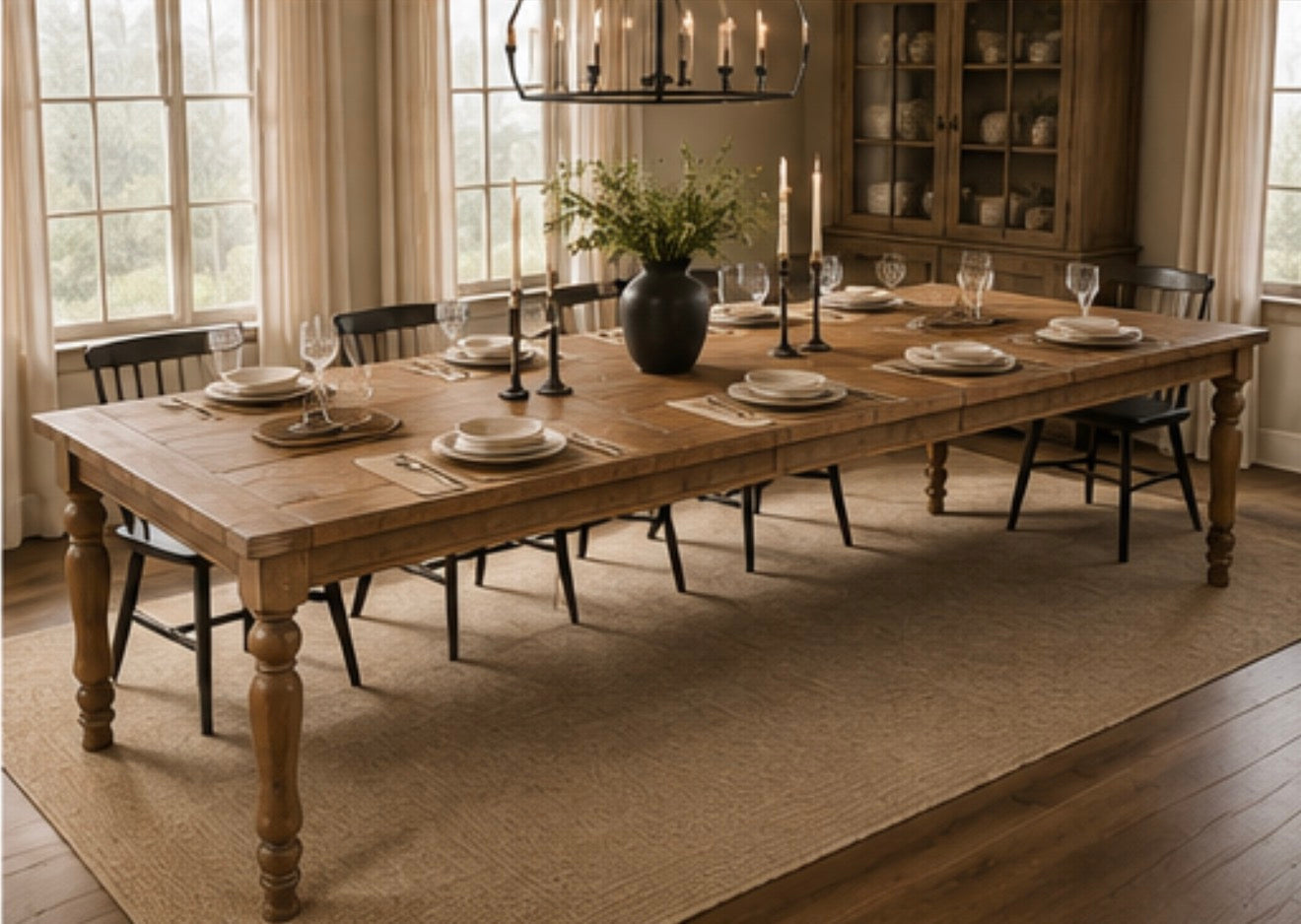 Sawyer Farmhouse Extension Dining Table