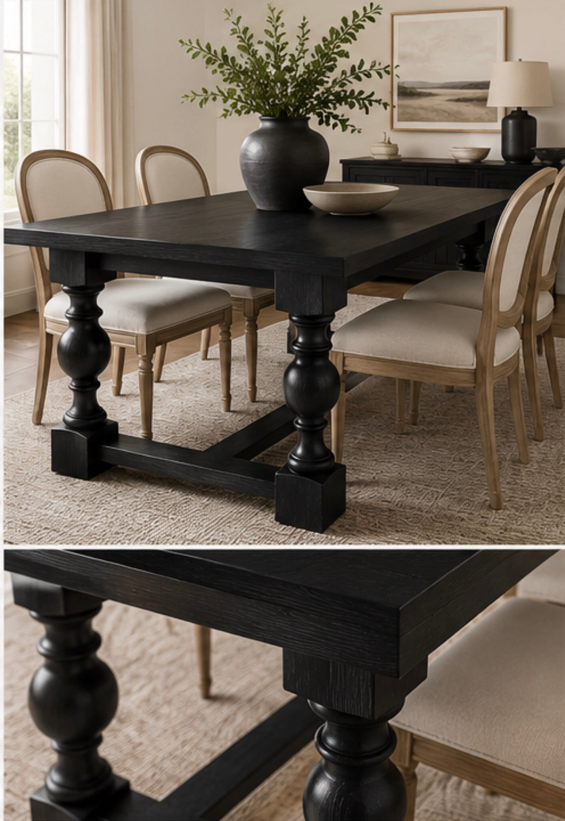 Leon Solid Wood Dining Table –