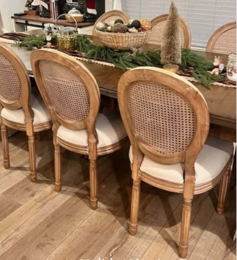Rattan Back Dining Chairs – Solid Wood & Natural Cane (Sets of 2, 4, 6 & More) - solid wood furniture by Chic Woods