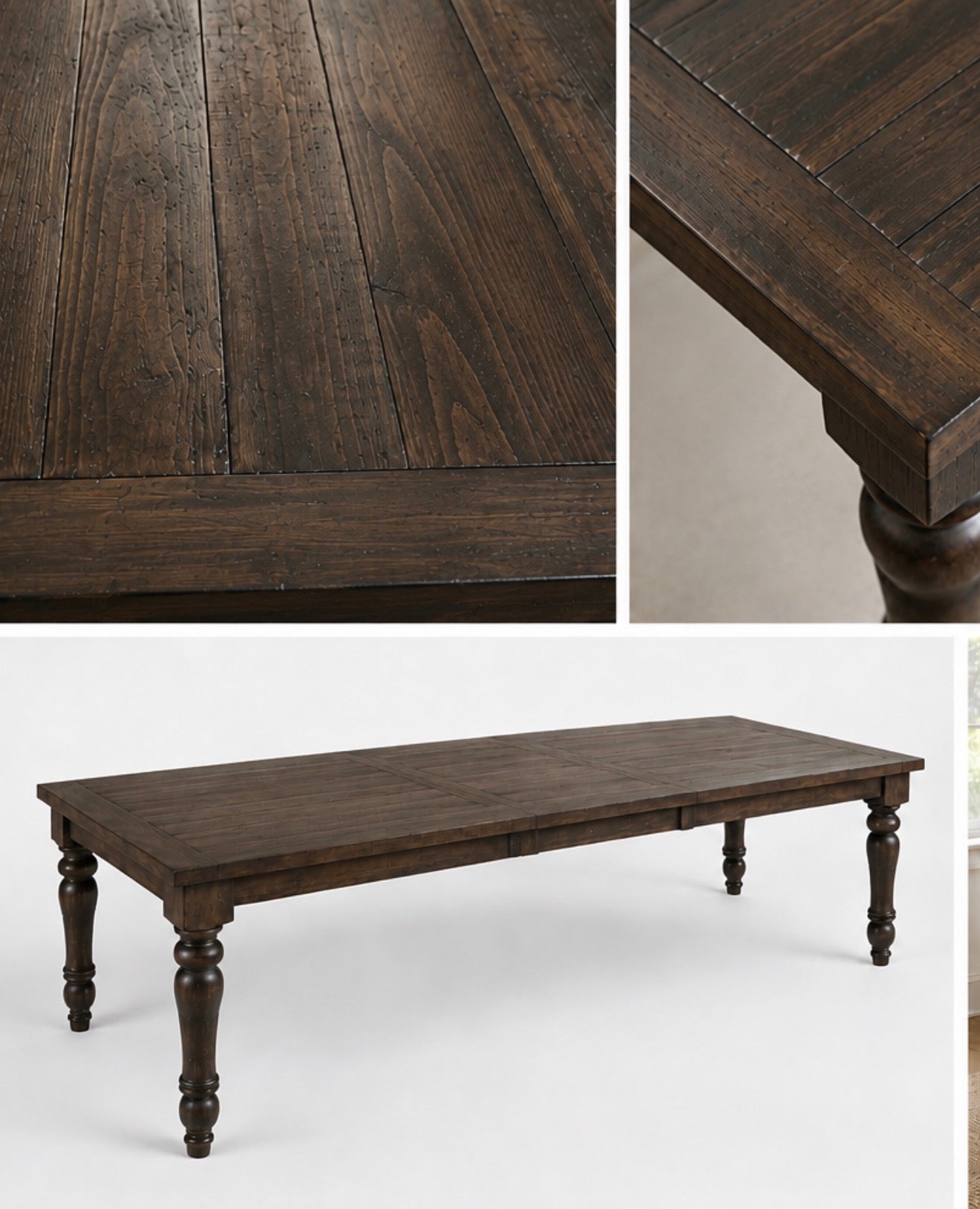 Heritage Farmhouse Extension Dining Table
