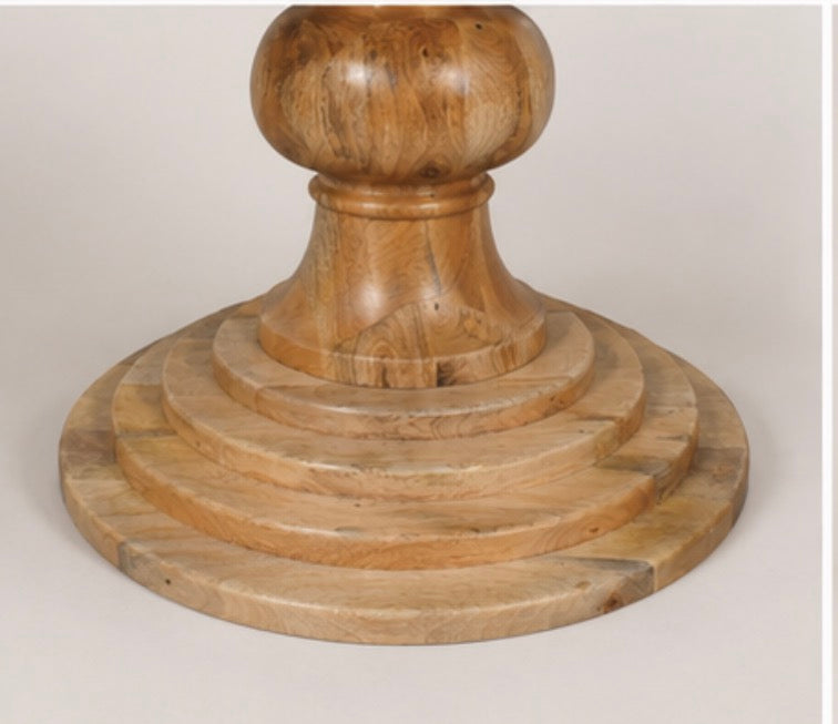 Beaumont Solid Mango Wood Round Pedestal Dining Table