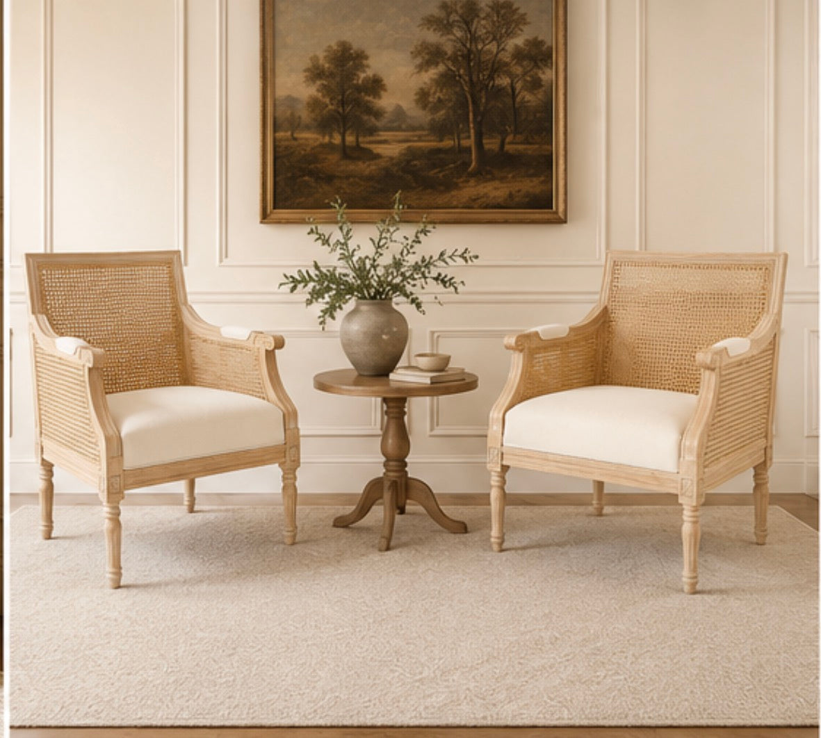 Camilla French Cane Accent Chairs | Set of 2