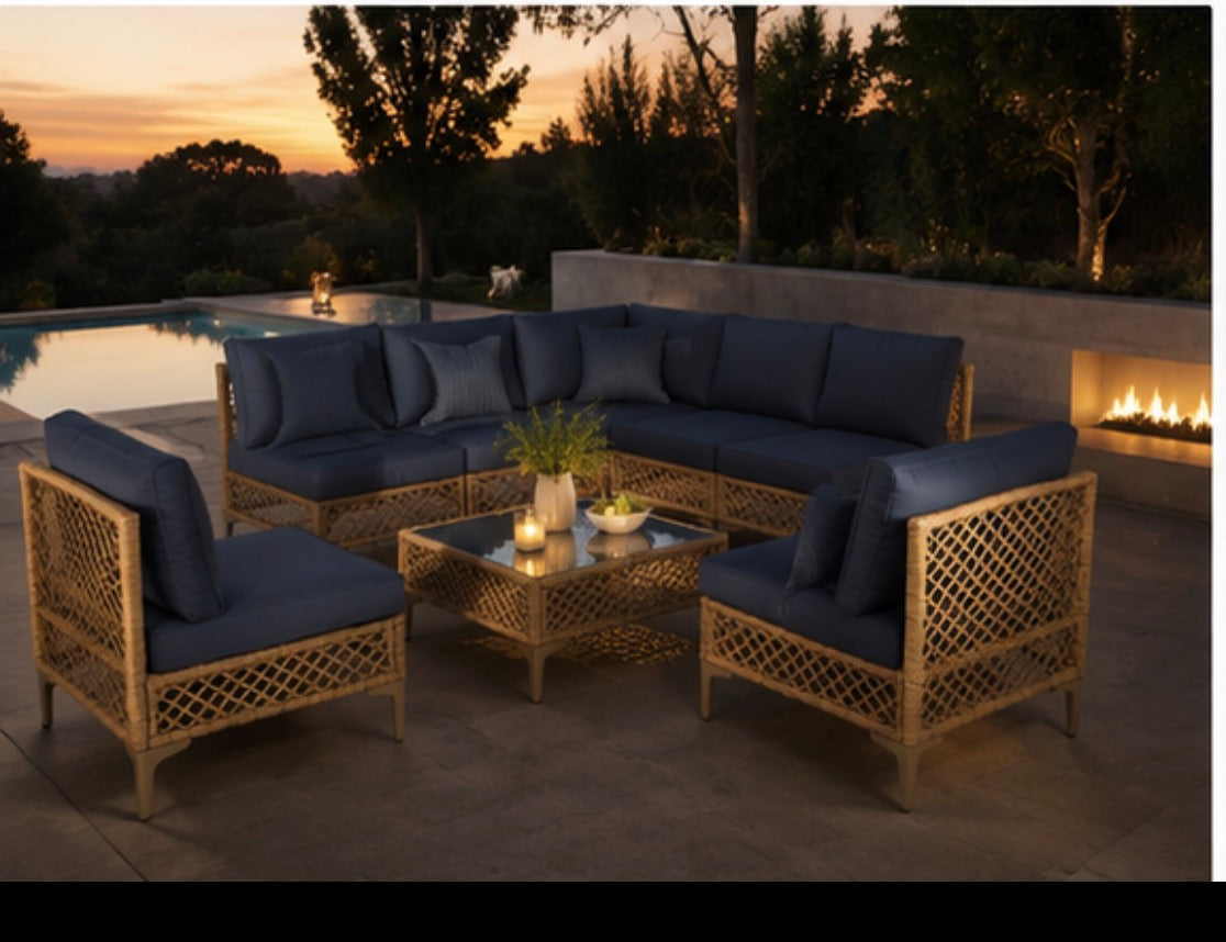 Capri Coast 7-Piece Outdoor Wicker Sectional & Conversation Set