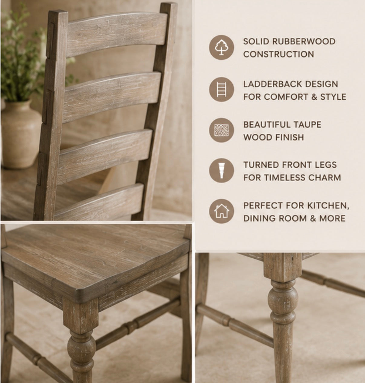 Madeleine Ladderback Dining Chairs | Set of 2