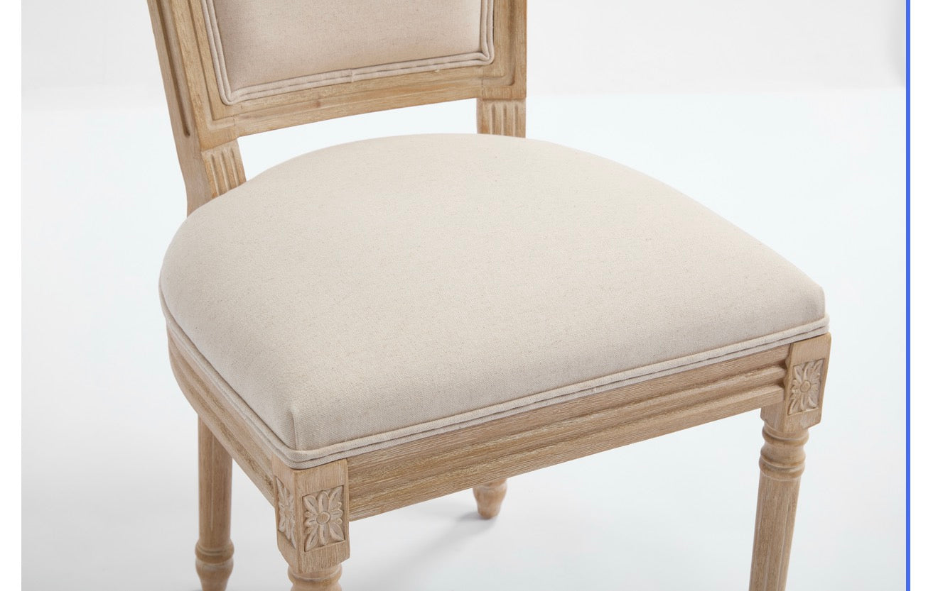 Aveline Natural Wood Upholstered Dining Chairs