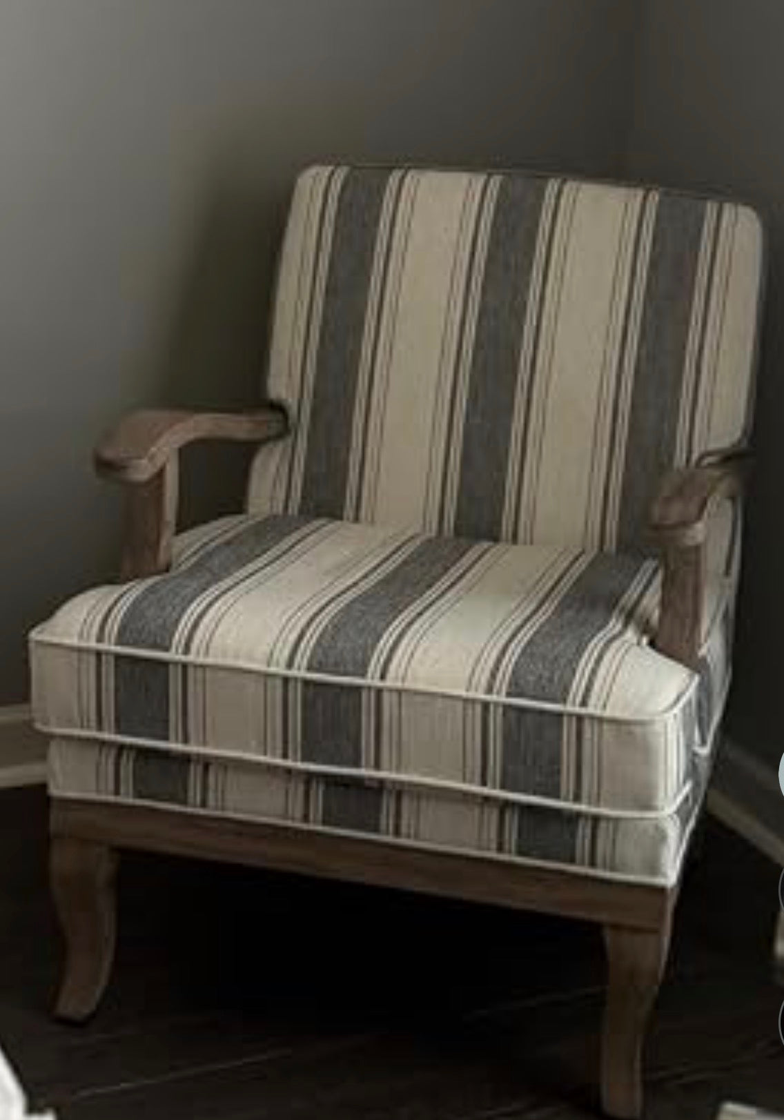 Harbor Stripe Accent Chair | Upholstered Wood Accent Chair