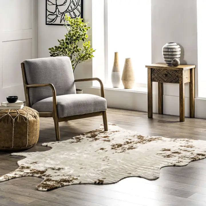 Faux Cowhide Washable Area Rug