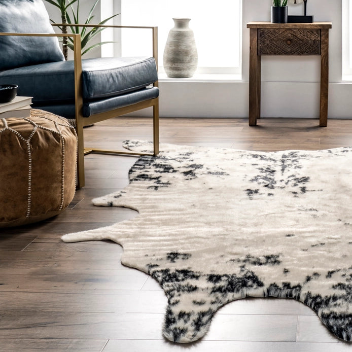 Faux Cowhide Washable Area Rug
