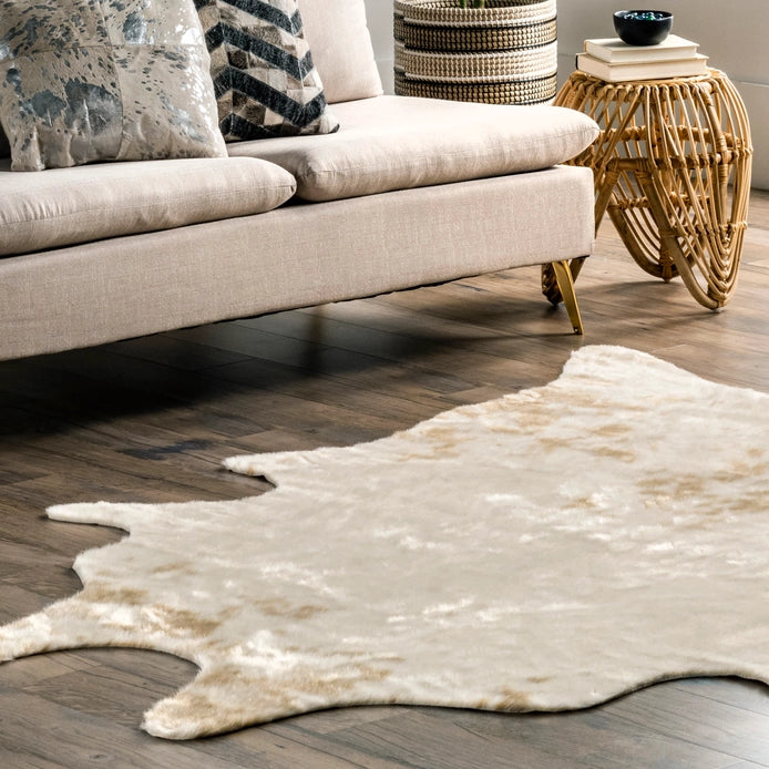 Faux Cowhide Washable Area Rug