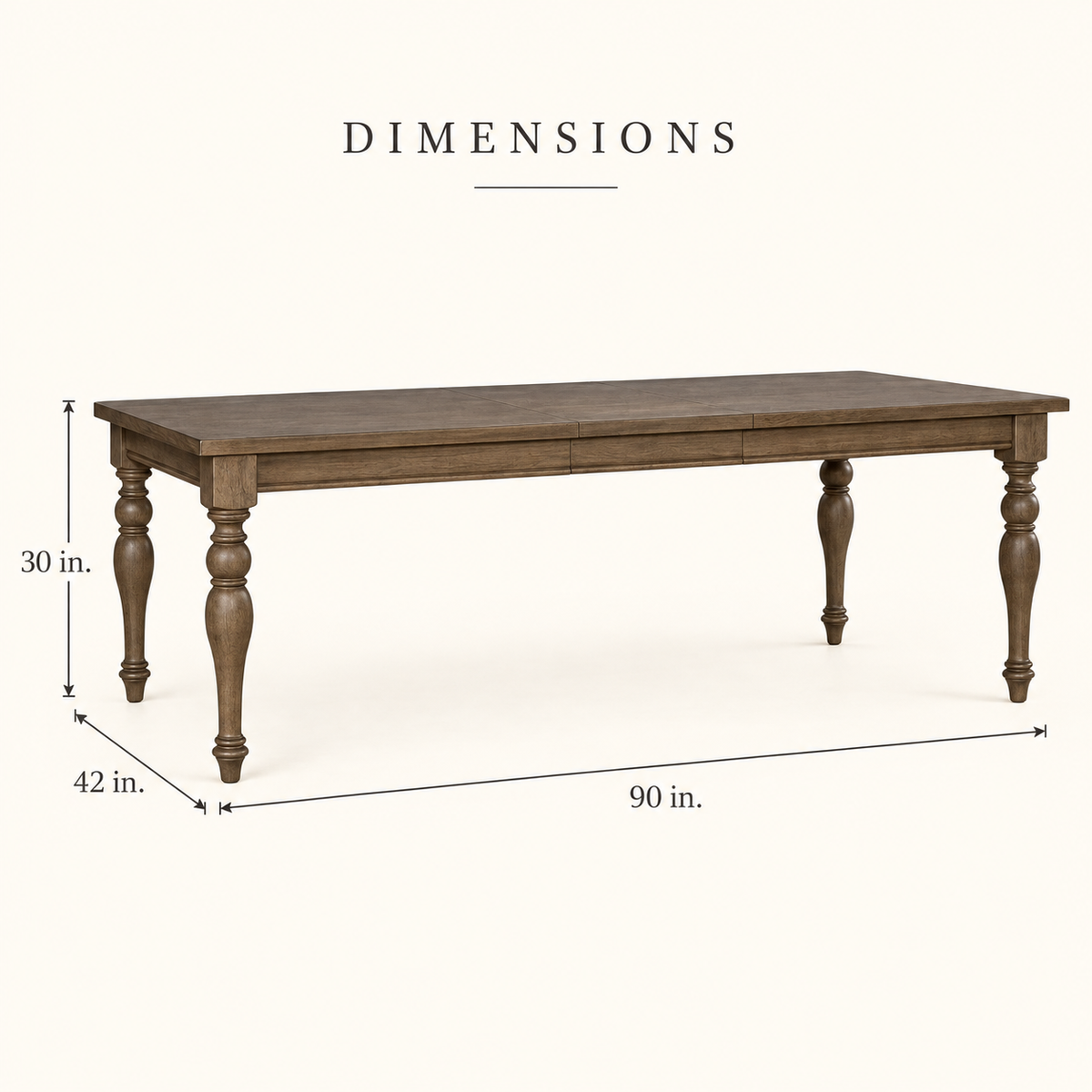 MARLOWE TURNED-LEG EXTENSION DINING TABLE