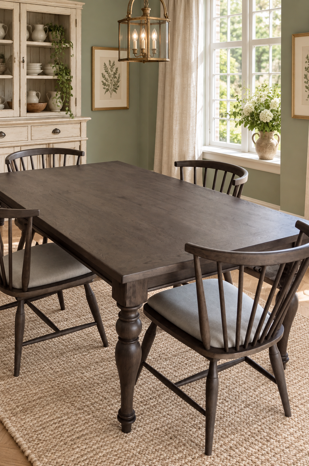 MARLOWE TURNED-LEG EXTENSION DINING TABLE