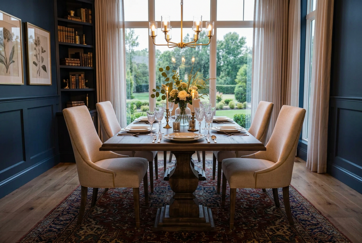 Johanna Solid Wood Double Pedestal Dining Table