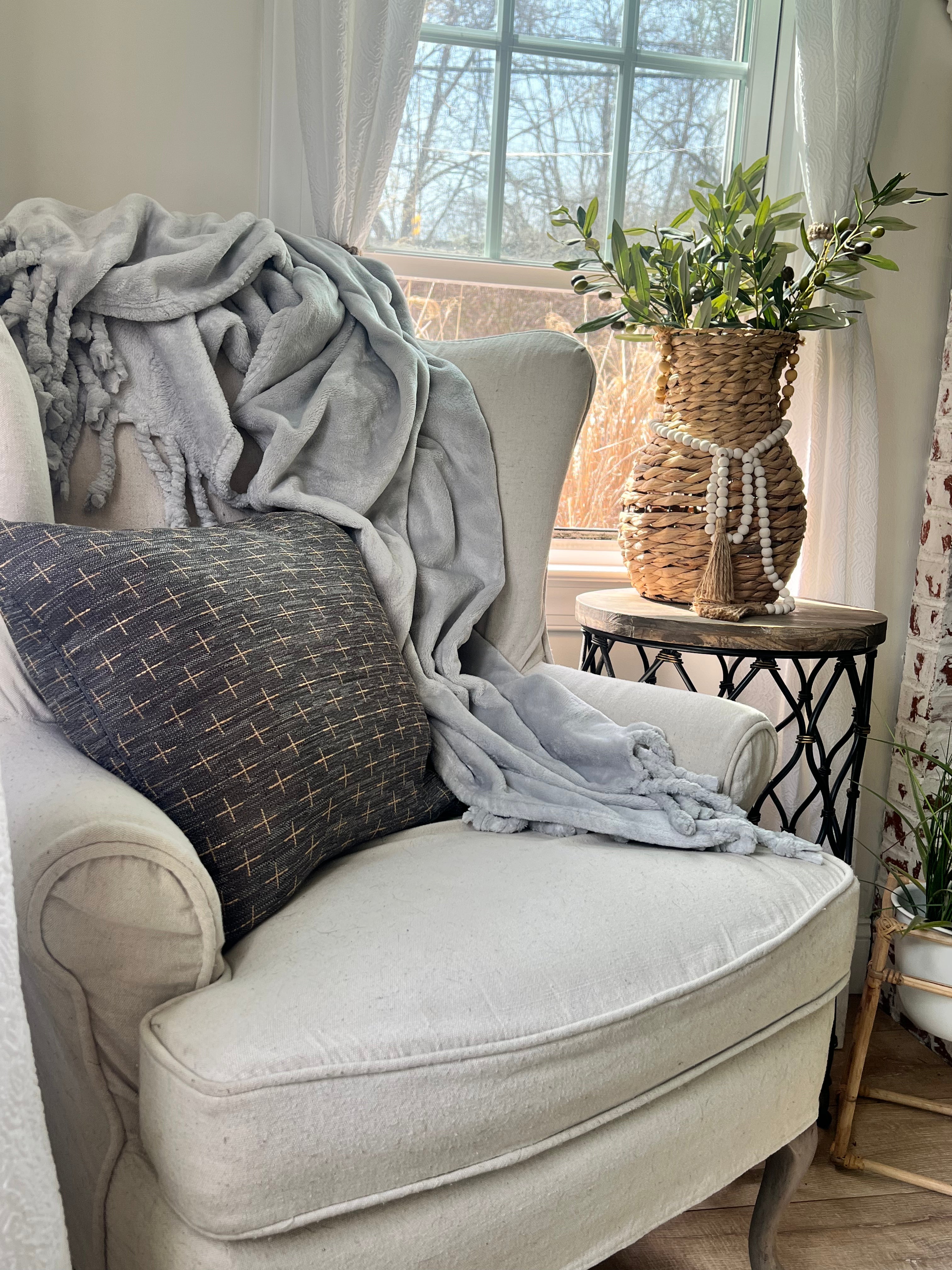 Cross-stitch Decorative throw Pillow Cover