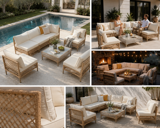 Capri Coast 7-Piece Outdoor Wicker Sectional & Conversation Set